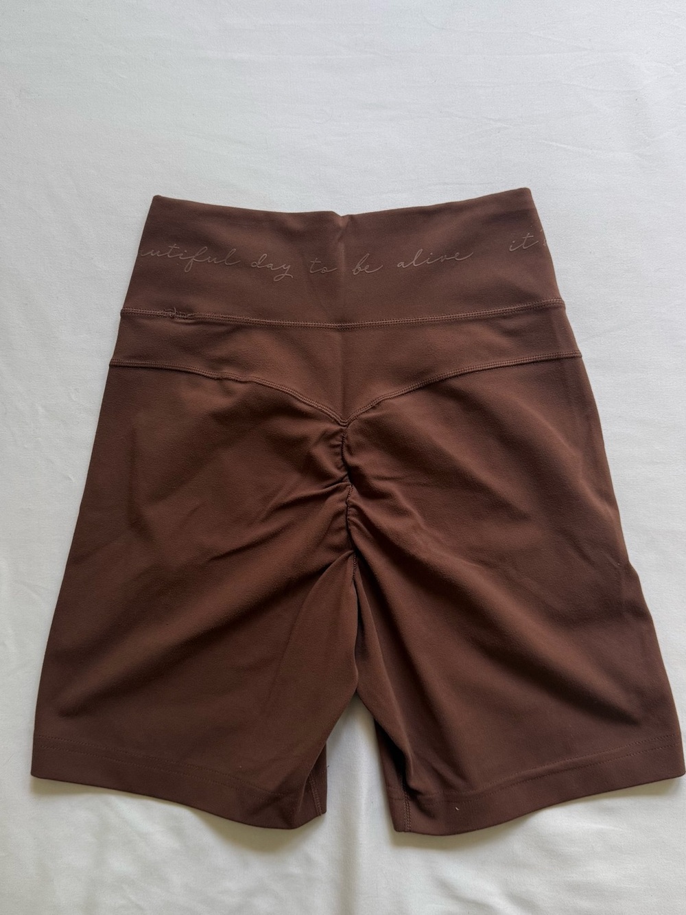 Whitney Simmons Gymshark High-Waist Bike Shorts in Brown - Picture 2 of 6